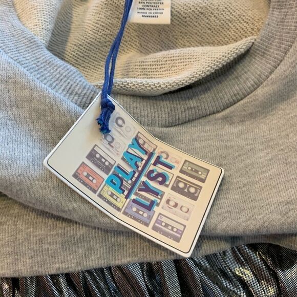 Playlyst Gray Silver Sparkle Long Sweatshirt - Picture 5 of 5